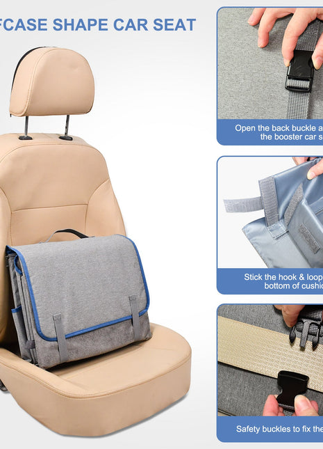 GOOPAWS Car Seat for Small & Medium Dogs, Portable With Clip-on Safety Leash, Waterproof, Grey 16''