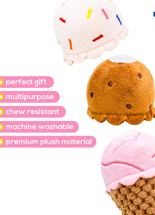 ICE CREAM PLUSH DOG TOY