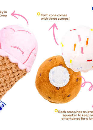 ICE CREAM PLUSH DOG TOY