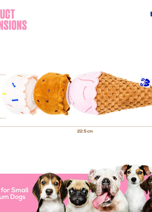 ICE CREAM PLUSH DOG TOY