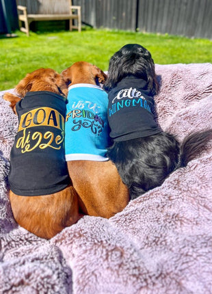 Parisian Pet 'Goal Digger' Motivational Dog Shirt – Trendy Black Embroidered Pet Apparel for Dogs & Cats