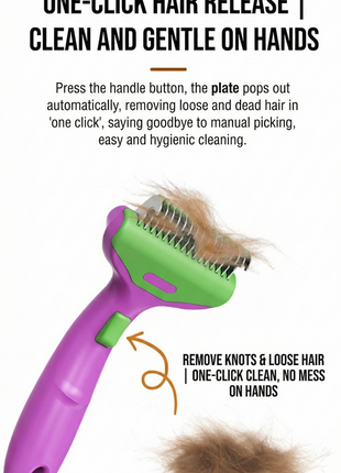 CalmCare Grooming Brush with One-Click Fur Release by Dr. Milou - Pup List