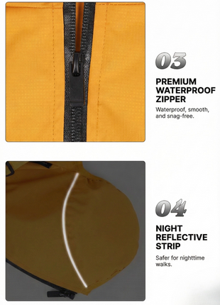 Milou & Lumi Dog Waterproof Reflective Jacket with Harness