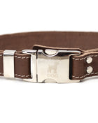Bestseller Quick-Release Chocolate Leather Dog Collar with Metal Buckle