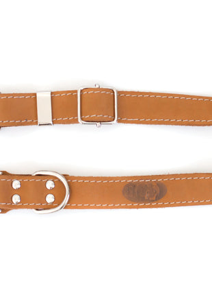 Bestseller Quick-Release Khaki Leather Dog Collar with Metal Buckle