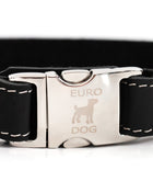 Bestseller Quick-Release Midnight Black Leather Dog Collar with Metal Buckle