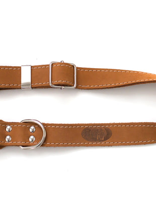 Bestseller Quick-Release Earth Brown Leather Dog Collar with Metal Buckle