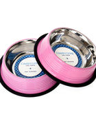 Country Living Set of 2 Ribbed Non-Slip Pet Bowls – Carnation Pink