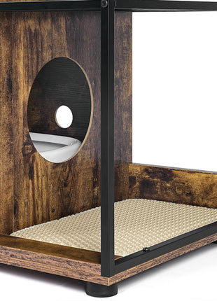 Litter Box Enclosure for 2 Cats.Cat Litter Box Furniture,Enclosed Cat Litter Boxes,Cat Furniture Cabinet,Rustic Brown
