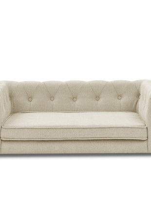 Modern Elegant Rectangle Pet Bed, Durable Elevated Dog Sofa, Beige Foam 40'*23'*14'