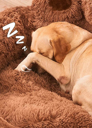 Big Paw Plush Pet Sofa Bed – Washable Dog & Cat Bed with Calming Raised Edges (Small to XL)