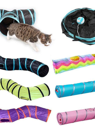 2/3/4/5 Holes Pet Cat Tunnel Toys Foldable Pet Cat Kitty Training Interactive Fun Toy For Cats Rabbit Animal Play Tunnel Tube For Cats Tunnels for Indoor Cats Cat Tube Collapsible 3 Way Pet Tunnel Great Toy for Cats