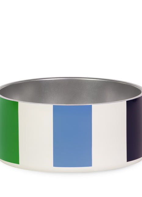 Kate Spade Adventure Stripe Food & Water Bowl for Dogs, Stainless Steel Large Bowl with Non-Slip Base