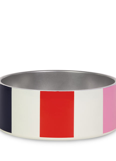 Kate Spade Adventure Stripe Food & Water Bowl for Dogs, Stainless Steel Small Bowl with Non-Slip Base