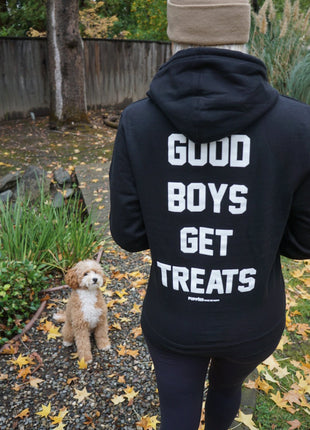 Good Boys Get Treats Hoodie | Gift for Dog Lovers | Front & Back Prints