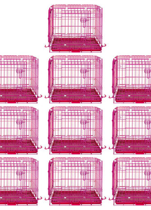 24-42" Collapsible Pink Dog Crate RED24-42 - Pup List