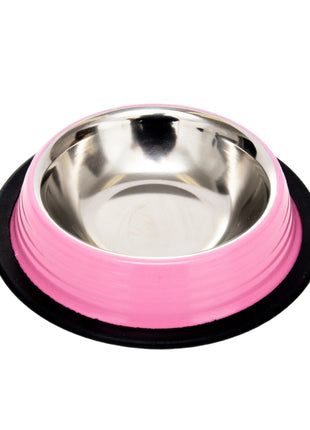 Country Living Set of 2 Ribbed Non-Slip Pet Bowls – Carnation Pink