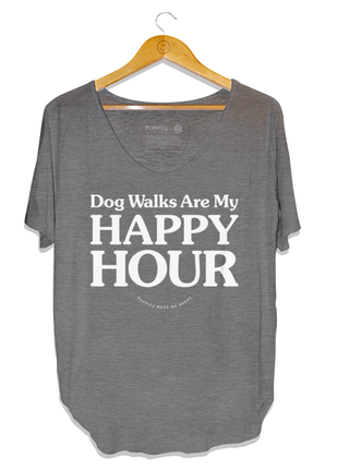 Dog Walks are my Happy Hour | Women's Scoop Neck Weekend Tee