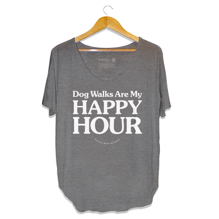 Dog Walks are my Happy Hour | Women's Scoop Neck Weekend Tee