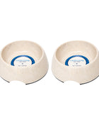 Country Living Set of 2 Natural Fiber Dog Bowls – White Swan