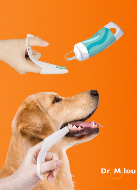 Dr. Milou Pet Dental Finger Wipes β Daily Oral Care for Dogs & Cats