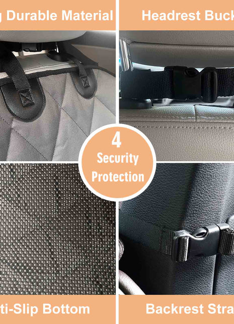 GOOPAWS Quilted Scratchproof Dog Front Car Seat Cover, Grey, 40''L - Pup List