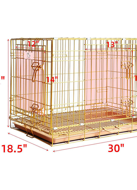 24-42" Collapsible Copper Gold Dog Crate GLD24-42 - Pup List
