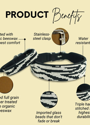 Zebra Sambboho dog collar (animal print collection)