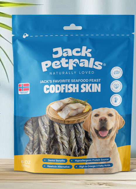 Jack PetPals Seafood Feast Codfish Skin Treat Chews (6oz)