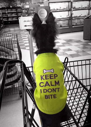 Parisian Pet 'Keep Calm' T-Shirt for Dogs & Cats – Fun & Relaxing Pet Apparel, Light Green