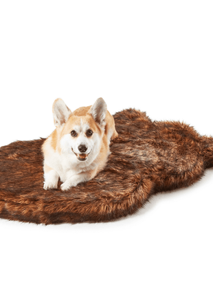 PupRug by Paw.com® Faux Fur Orthopedic Dog Bed - Curve Brown