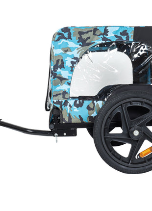 Outdoor Heavy Duty Collapsible Pet Bike Trailer with 16-Inch All-Terrain Wheels & Universal Hitch – Foldable Dog/Cargo Carrier Cart for Bicycles, blue+black - Pup List