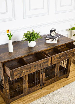 Dog Crate Furniture with Openable Partition