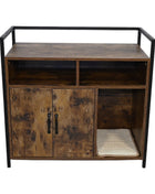 Rustic Brown Wooden Cat Litter Box Enclosure, Spacious Hidden Cat Litter Box with Scratching Mat Furniture for Bedroom, Bathroom, Living Room-31.9'x17.7'x31.4', 61 lbs