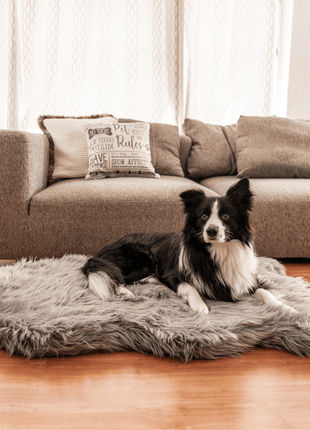 PupRug by Paw.com® Faux Fur Orthopedic Dog Bed - Curve Charcoal Grey