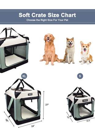 Jespet & GOOPAWS Indoor & Outdoor 3-Door Collapsible Soft-Sided Dog, Cat & Small Pet Crate - Pup List