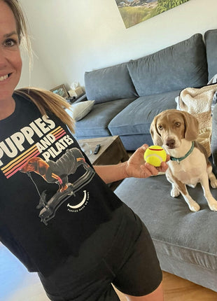 Puppies & Pilates Crop Top | Gift for Dog Moms & Yoga Lovers