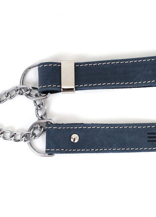 Martingale Blue Jeans Leather Dog Collar