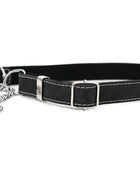 Martingale Midnight Black Leather Dog Collar