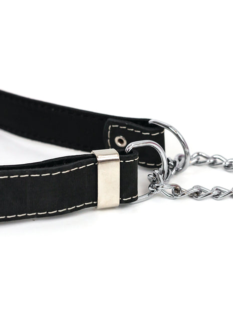Martingale Midnight Black Leather Dog Collar