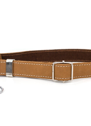 Martingale Khaki Leather Dog Collar