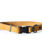 Sport Style Khaki Leather Dog Collar