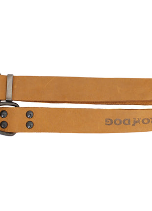 Sport Style Khaki Leather Dog Collar