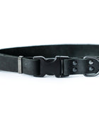 Sport Style Midnight Black Leather Dog Collar