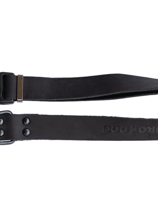 Sport Style Midnight Black Leather Dog Collar