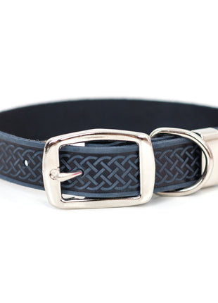 Z Celtic Style Leather Dog Collar
