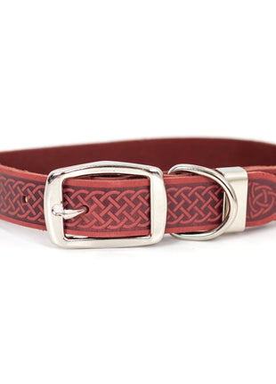 Z Celtic Style Leather Dog Collar