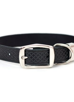 Z Celtic Style Leather Dog Collar