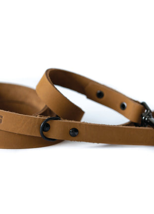 Sport Style Khaki Leather Leash