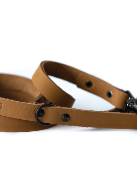 Sport Style Khaki Leather Leash